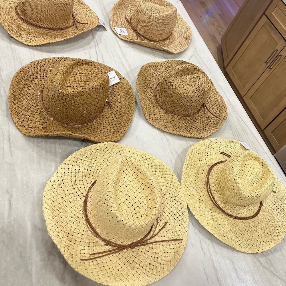 NEW Bundle of 6 Straw Cowboy Hat for Women